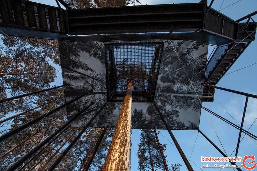 هتل درختی با دیوارهای شیشه ای در لپلند سوئد
