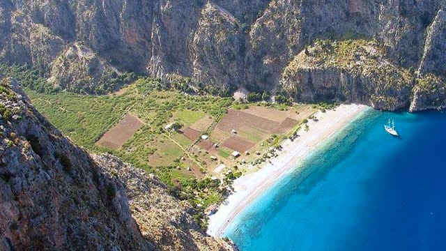 نمای پانوراما از دره پروانه‌ها در فتحیه ترکیه