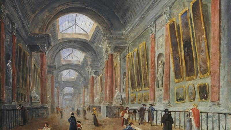 گالری بزرگ موزه لوور با سقف شیشه‌ای