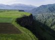 نمای هوایی صومعه هورومایر ارمنستان در لبه دیواره دره دبد