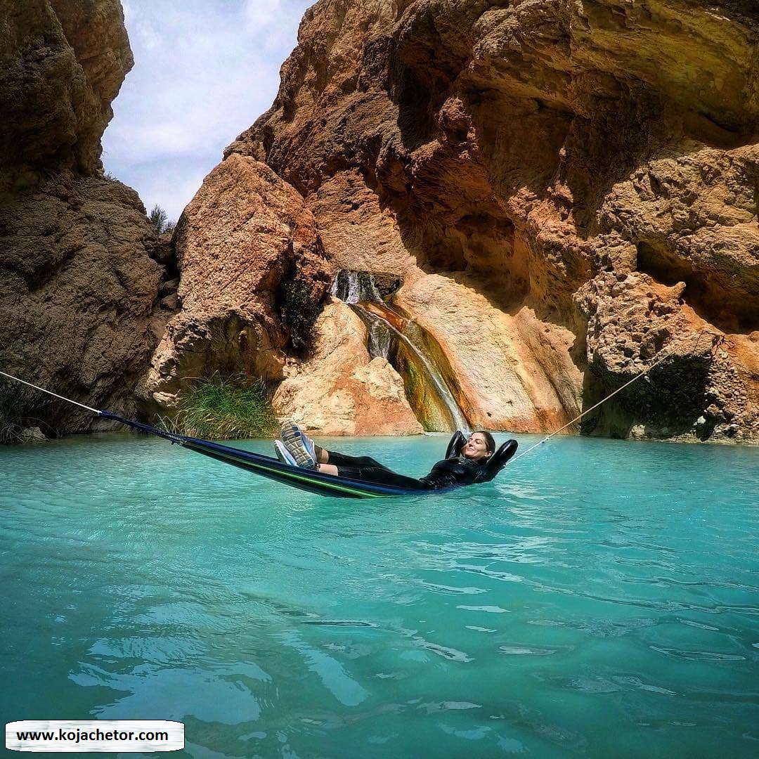 شنا و پیمایش آبی در حوضچه عمیق دره بنو لمزان هرمزگان